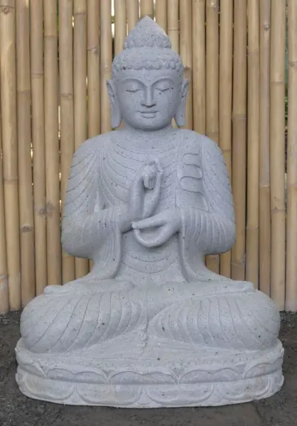 Product image of the product “Seated Buddha, position Dharmachakra, 71 x 56 x 100 cm, riverstone grey ”